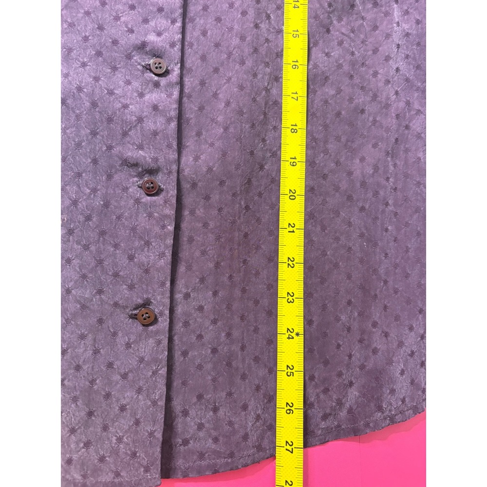 VTG 90s ELISABETH x LIZ CLAIBORNE Womens Plum Button Up Blouse 16 Office Retro - Picture 8 of 11